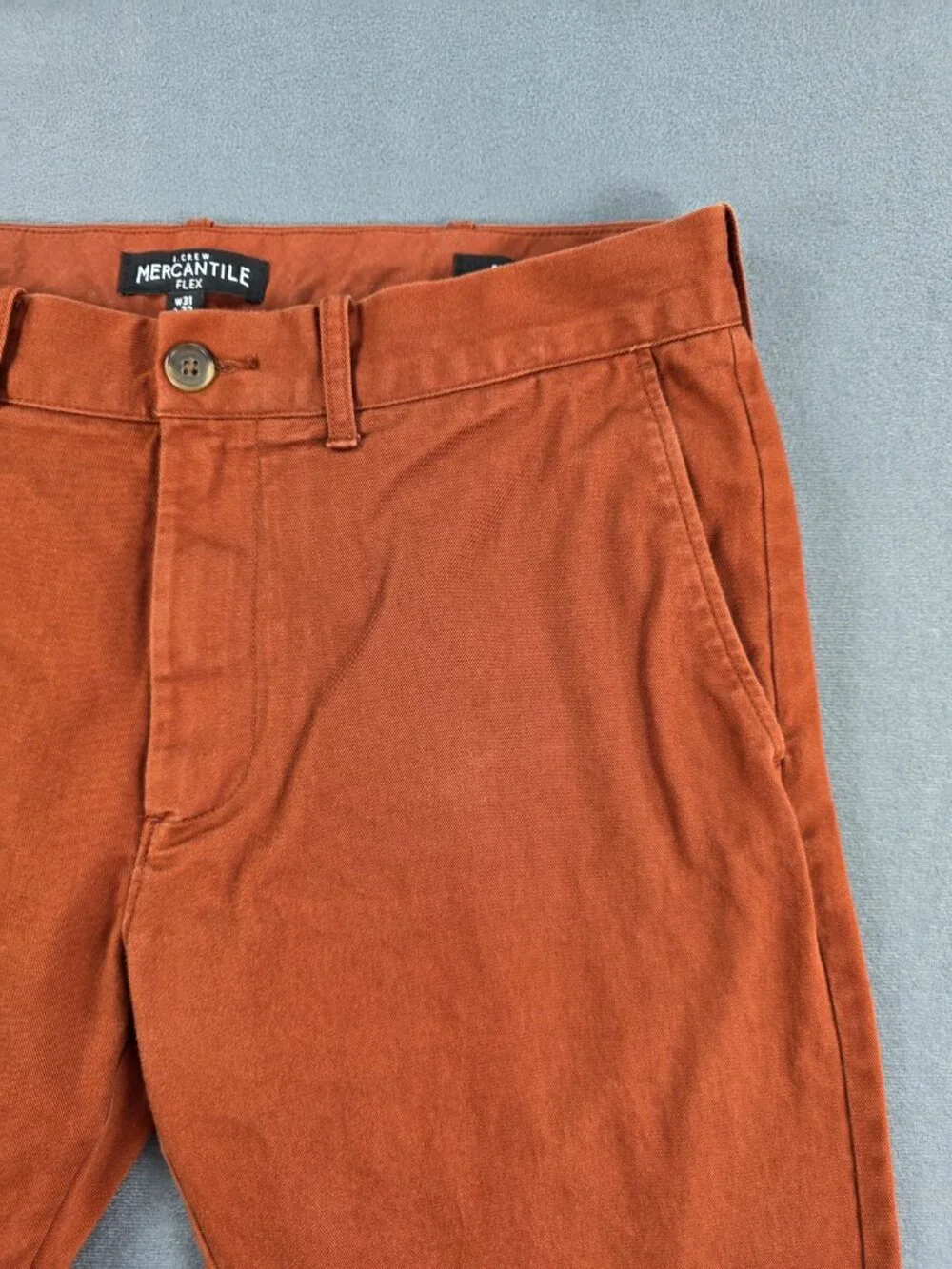 J. Crew Mercantile Flex Men's Slim Chino Pants 31x32 Burnt Orange